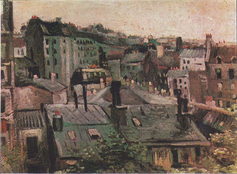 Overlooking the rooftops of Paris, Vincent Van Gogh
